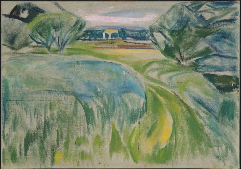 Landskap med grønne marker - Edvard Munch