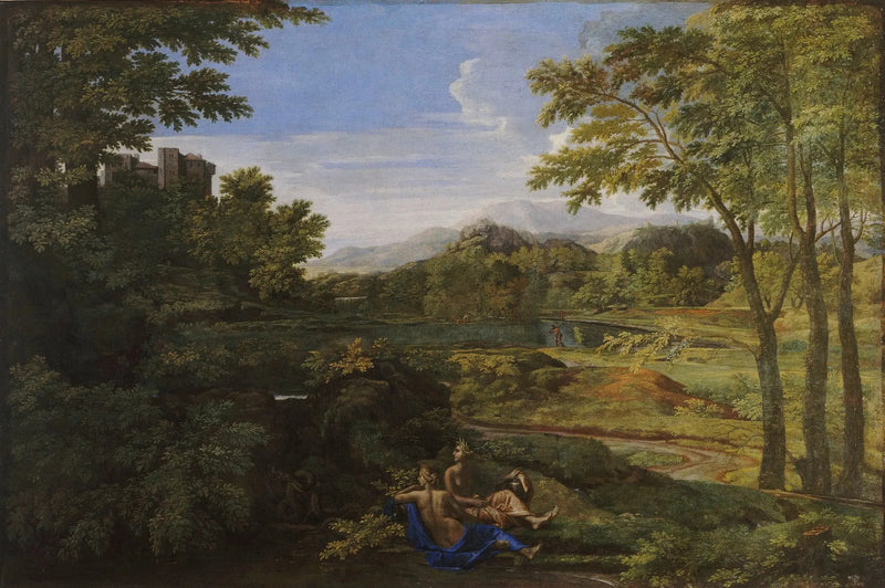 Landskap med to nymfer - Nicolas Poussin