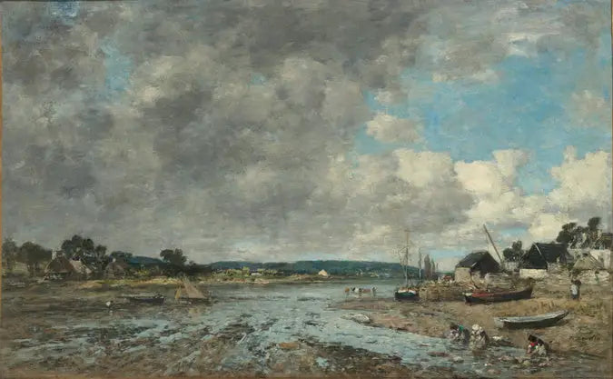 Landskap med vaskekoner - Eugène Boudin