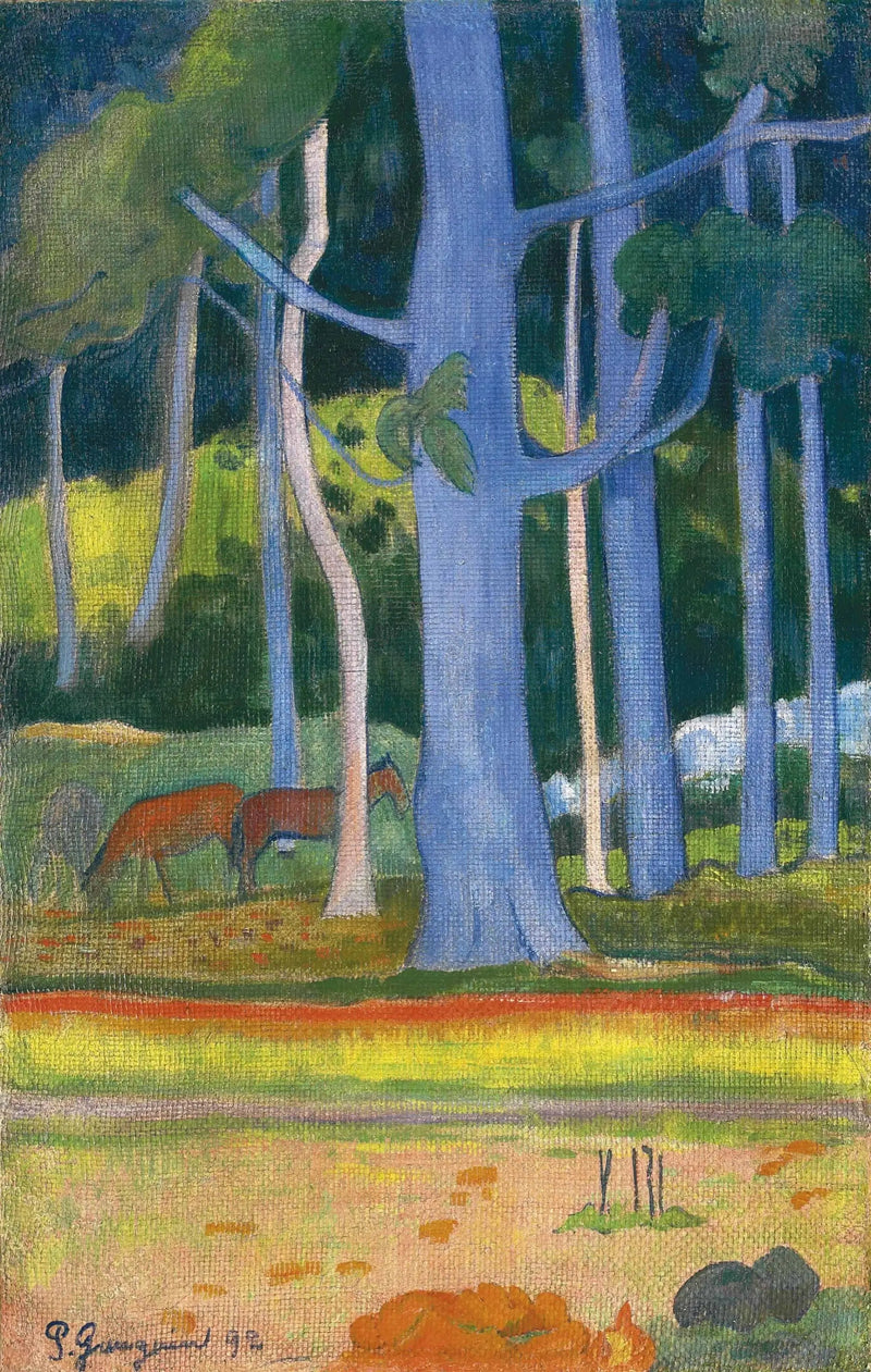 Landskap med blå stammer - Paul Gauguin