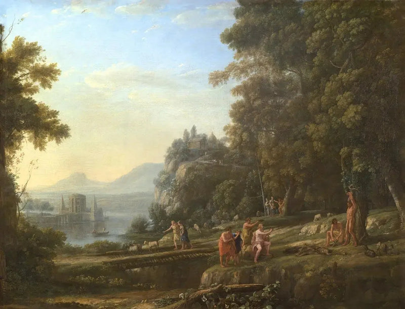 Landskap med Apollon og Marsyas - Claude Lorrain