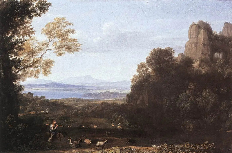 Landskap med Apollon og Merkur - Claude Lorrain