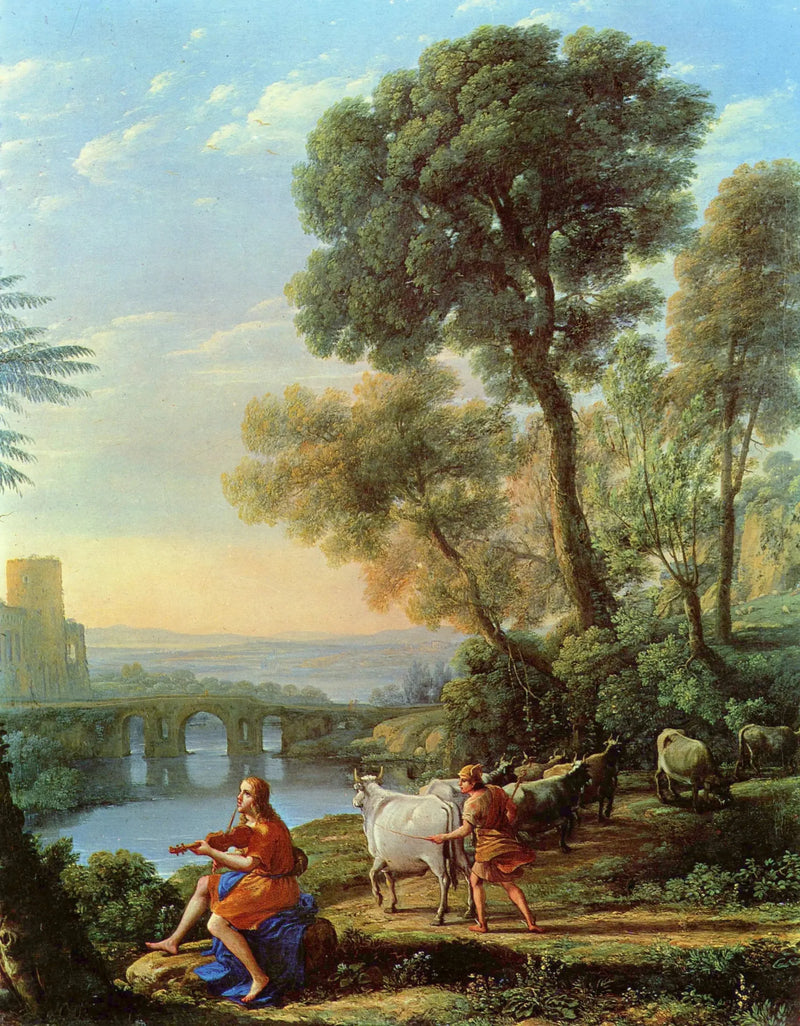 Landskap med Apollon som vokter Admetus' flokk - Claude Lorrain