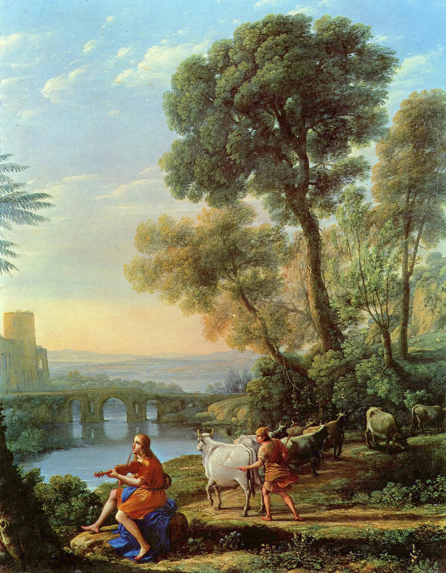 Landskap med Apollon som vokter Admetus' flokk - Claude Lorrain