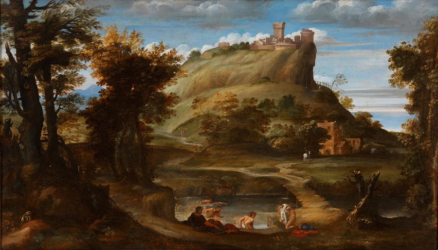  Landskap med badende - Domenichino