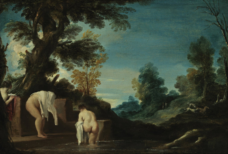  Landskap med badende kvinner - Guercino