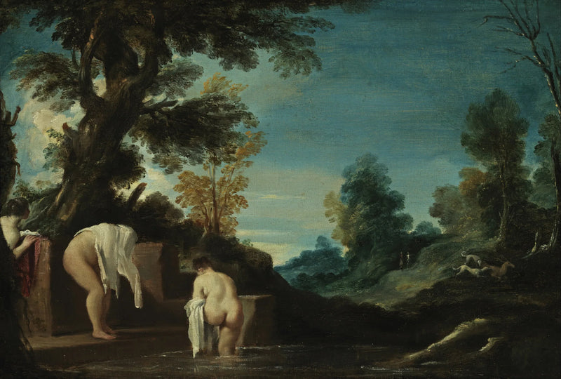  Landskap med badende kvinner - Guercino