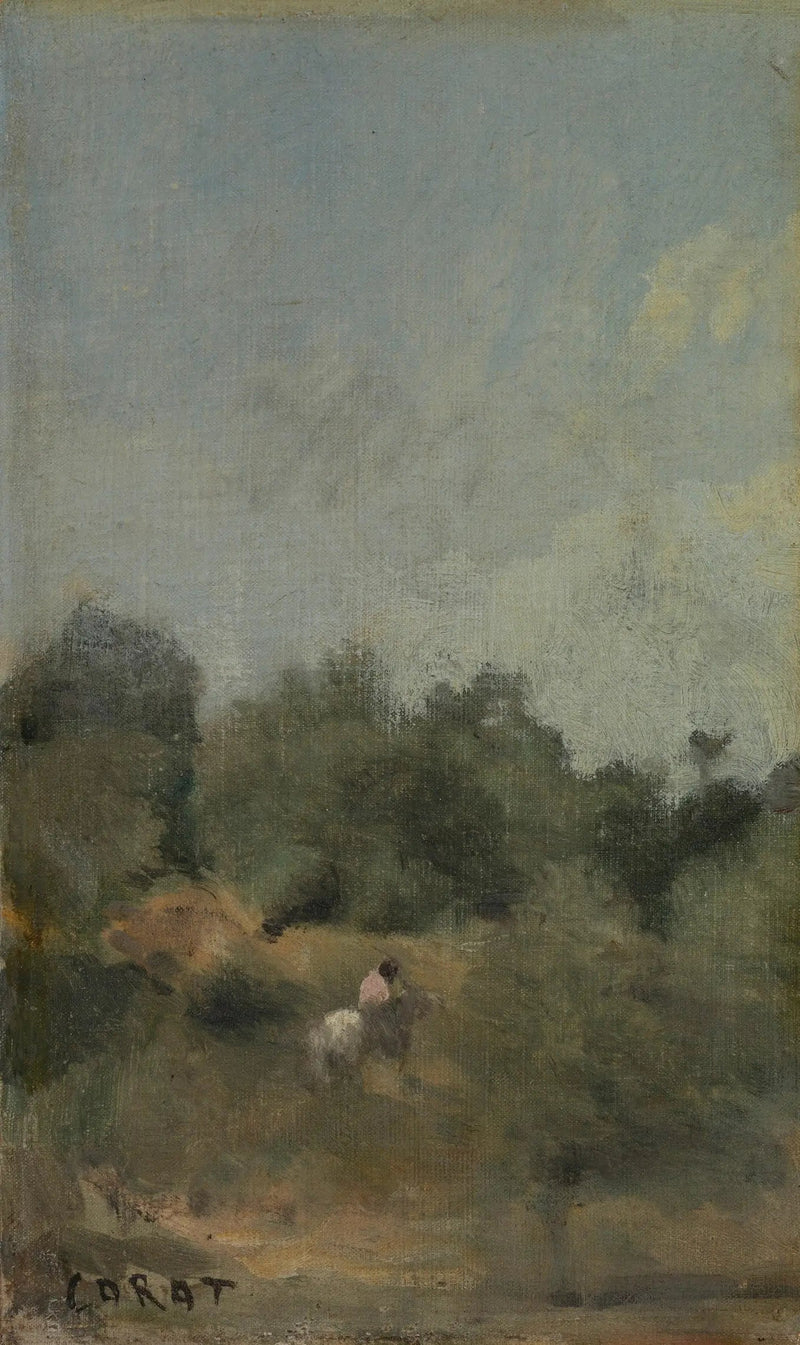Landskap med rytter - Jean-Baptiste Camille Corot