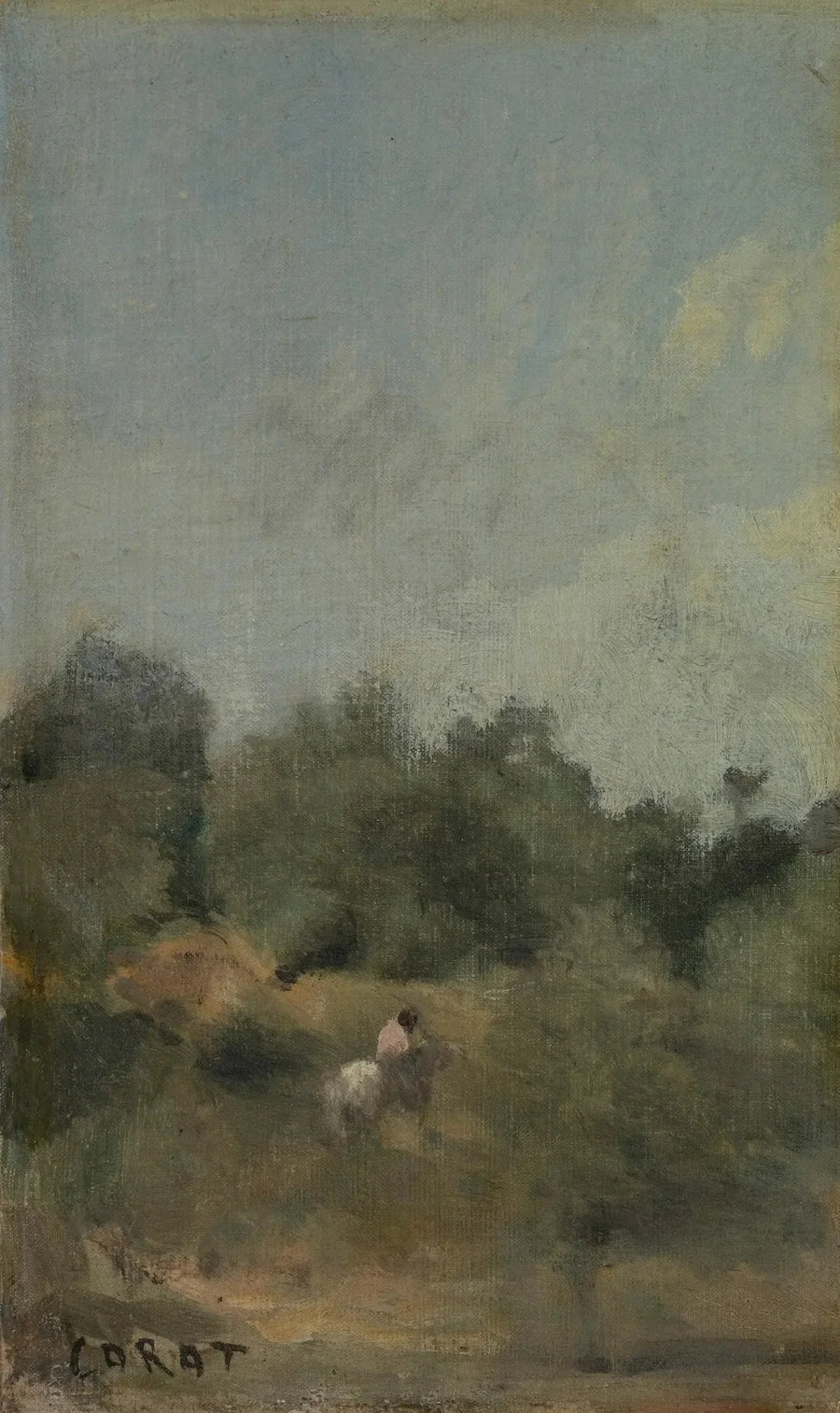 Landskap med rytter - Jean-Baptiste Camille Corot