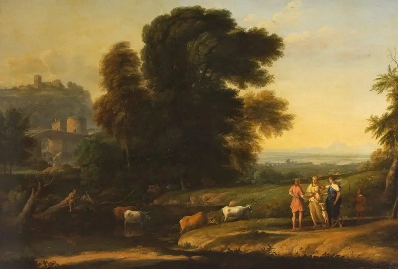 Landskap med Céphale og Procris forent av Diana - Claude Lorrain