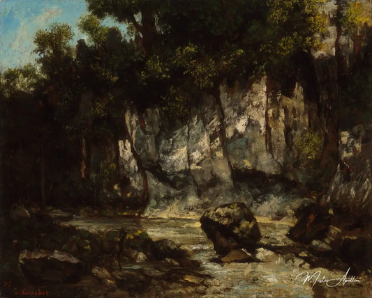 Paysage avec cerf - Gustave Courbet - Reproductions de tableaux et peintures haut de gamme