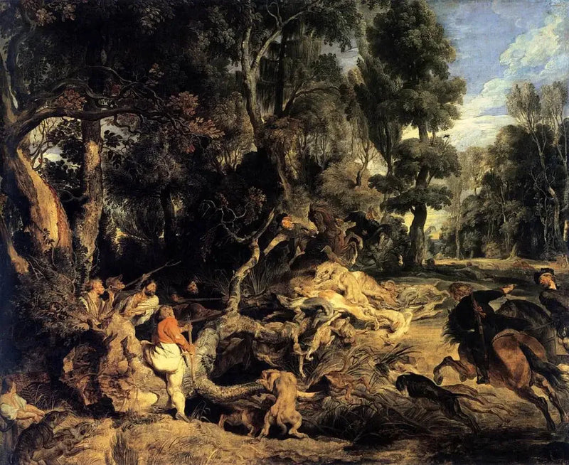 Landskap med jakt på villsvin - Peter Paul Rubens