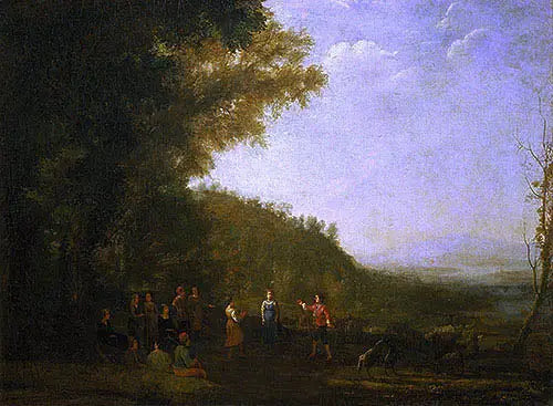 Landskap med danse av bønder - Claude Lorrain