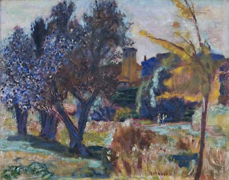 Landskap med oliventrær og et kapell - Pierre Bonnard