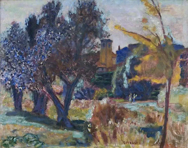 Landskap med oliventrær og et kapell - Pierre Bonnard