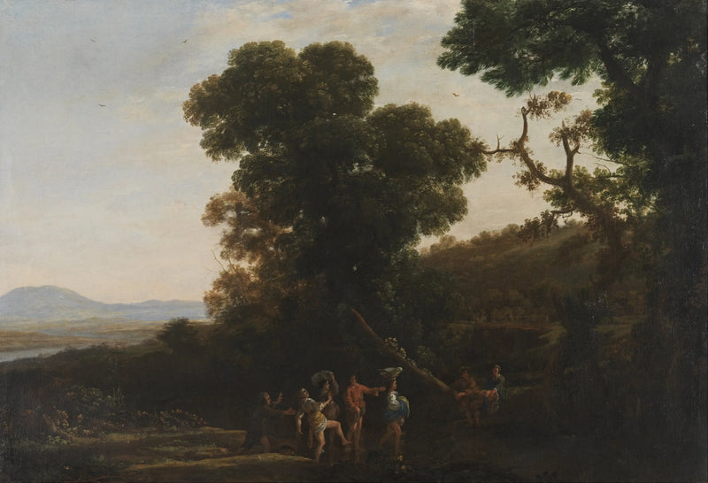 Landskap med personer som leker i en bekk - Claude Lorrain
