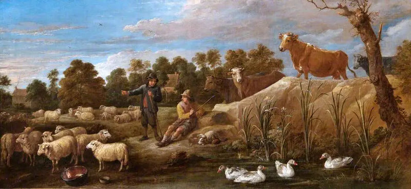 Landskap med to hyrder, husdyr og ender - David Teniers den Yngre

Source:
Paysage avec deux bergers, du bétail et des canards - David Teniers le Jeune