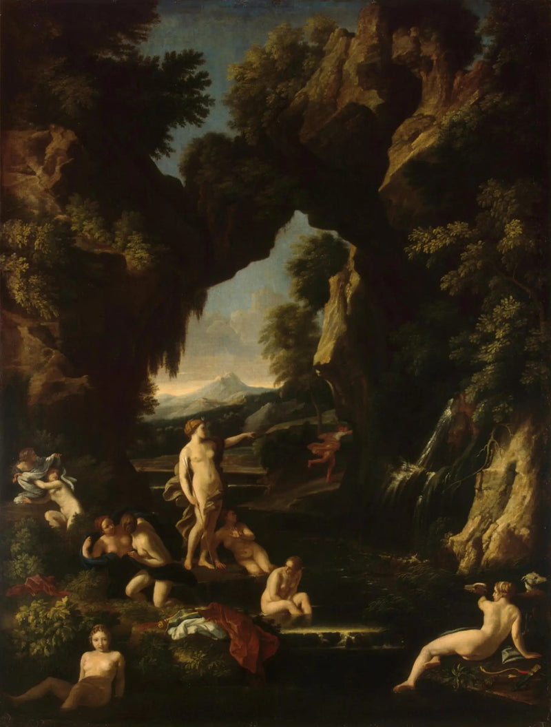  Landskap med Diane og Aktéon - Nicolas Poussin
