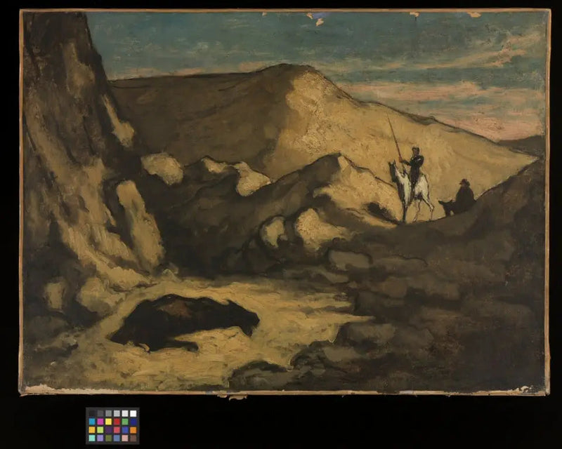  Landskap med Don Quijote og den døde mulen - Honoré Daumier
