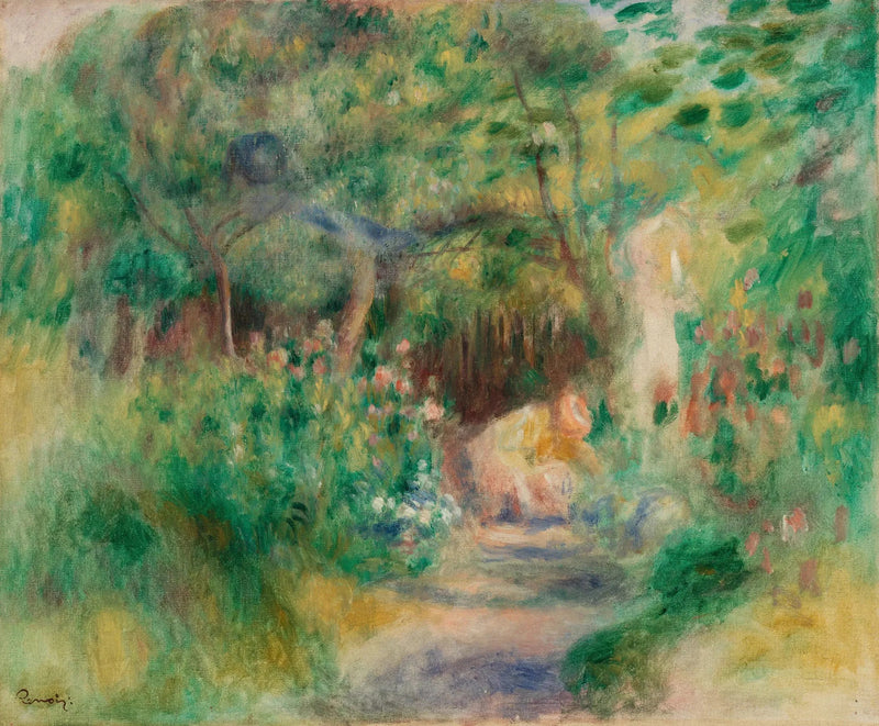 Landskap med kvinne som hager - Pierre-Auguste Renoir