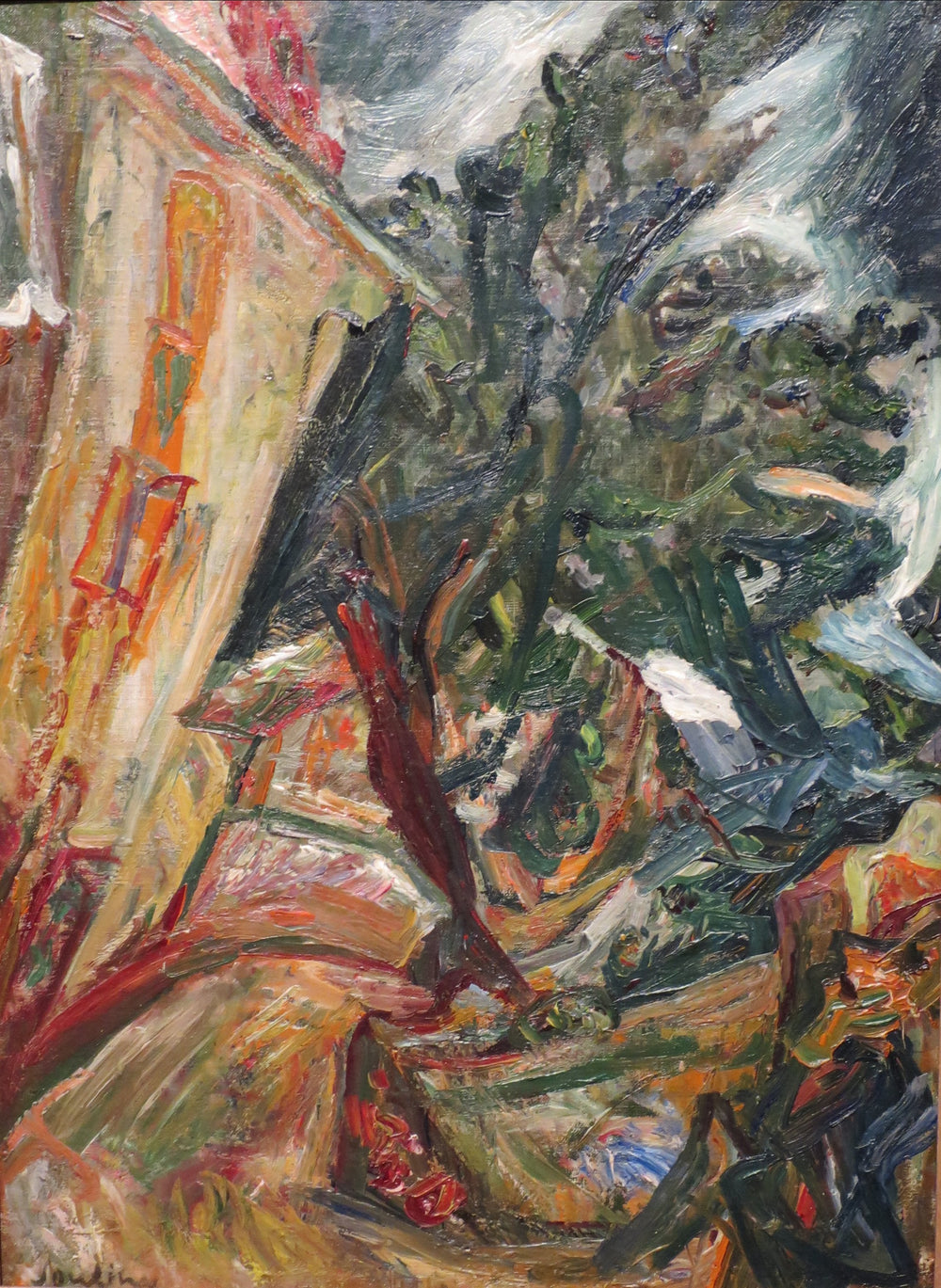 Paysage avec figures─Céret - Chaïm Soutine image 1 reproduction d’œuvre d’art à l’huile