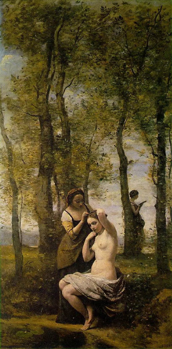Landskap med figurer - Jean-Baptiste Camille Corot