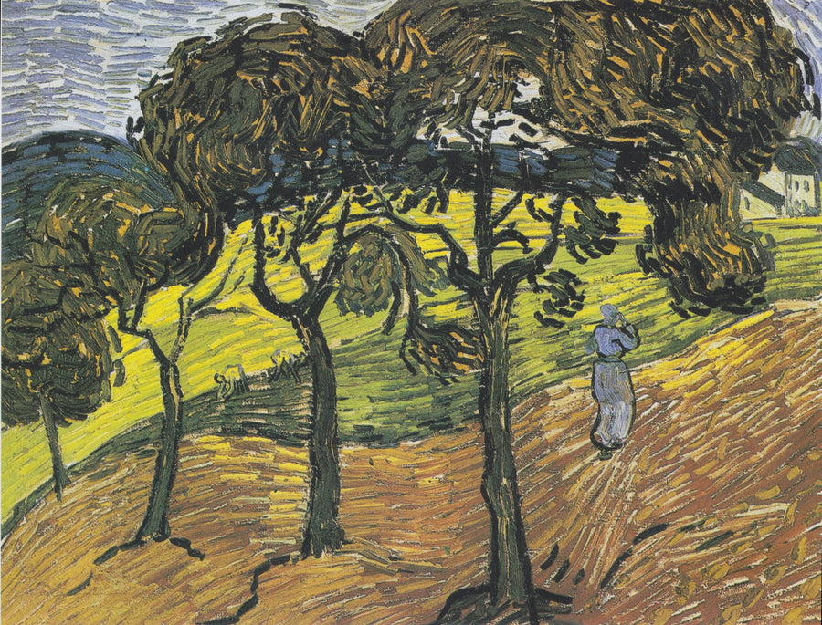 Landskap med trær og figurer - Vincent van Gogh