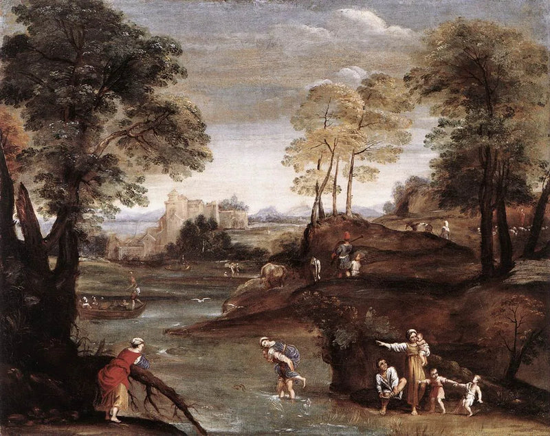  Landskap med Ford - Domenichino