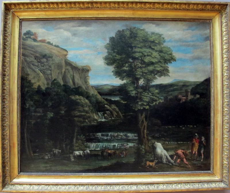 Landskap med Herkules som kjemper mot Acheloüs, forvandlet til okse - Domenichino
