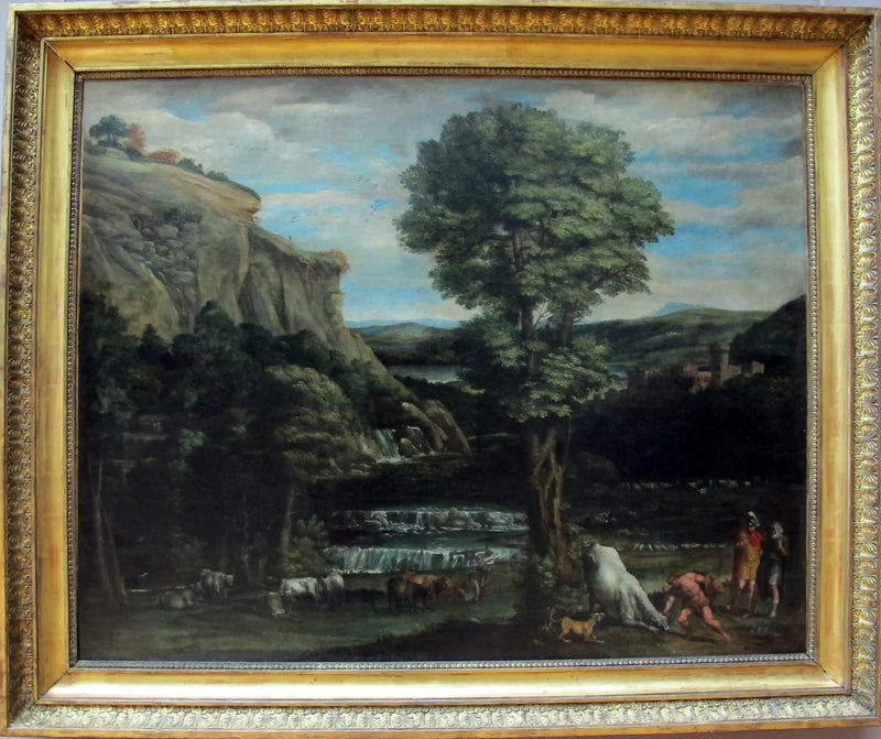 Landskap med Herkules som kjemper mot Acheloüs, forvandlet til okse - Domenichino