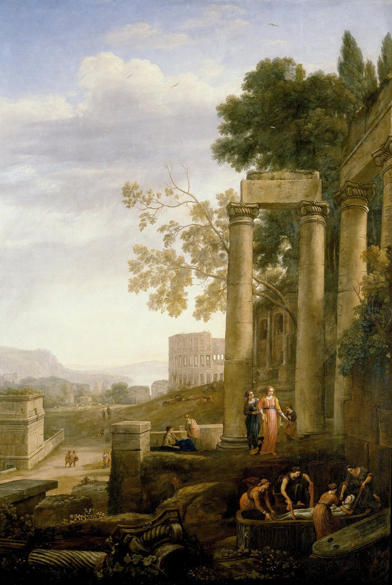 Landskap med begravelsen av helgen Serafia - Claude Lorrain