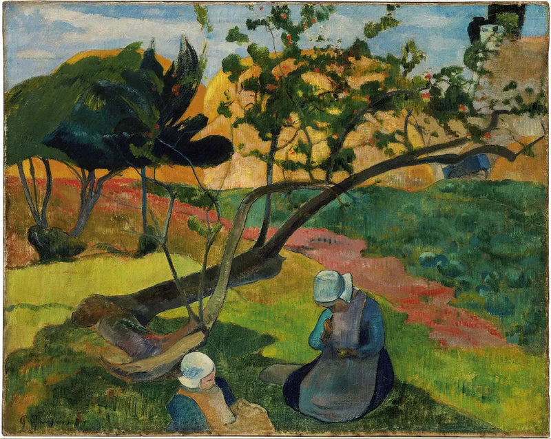 Landskap med den bretonske kvinnen To - Paul Gauguin