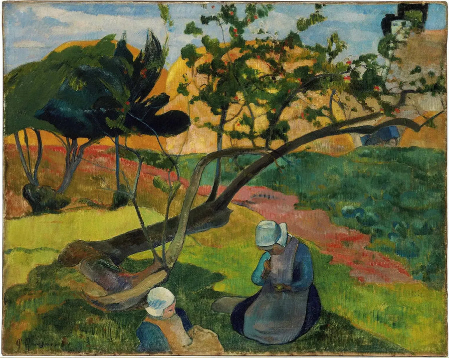 Landskap med den bretonske kvinnen To - Paul Gauguin