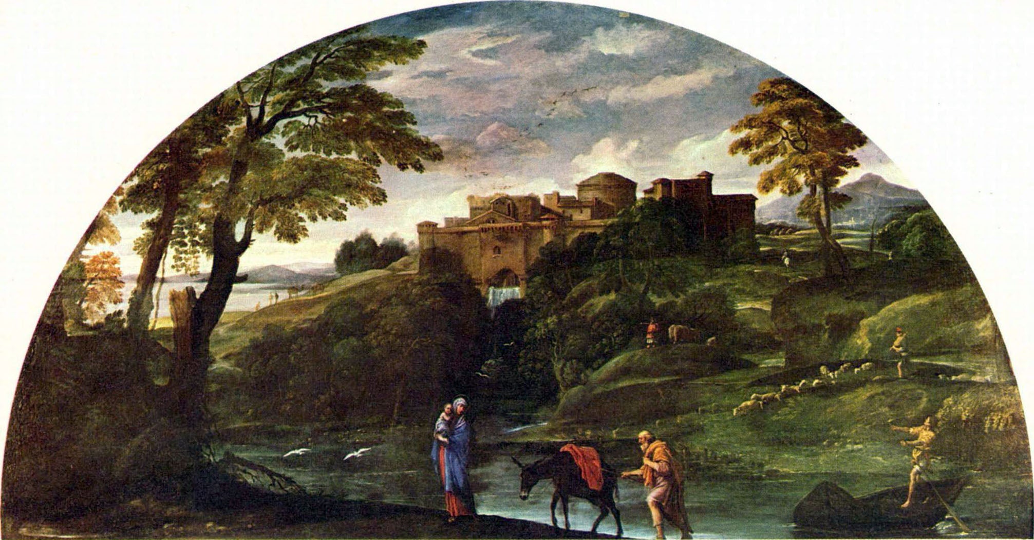 Paysage avec la Fuite en Égypte - Annibale Carracci image 1 reproduction artisanale de tableau