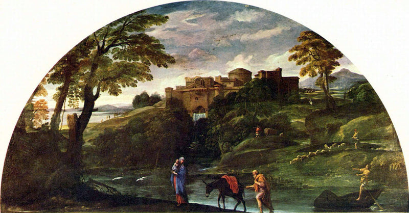 Landskap med Flukten til Egypt - Annibale Carracci