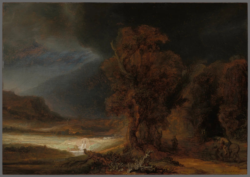 Landskap med Den barmhjertige samaritan - Rembrandt