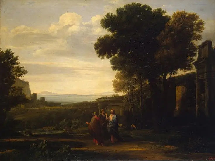Landskap med Kristus på Emmaus-veien - Claude Lorrain