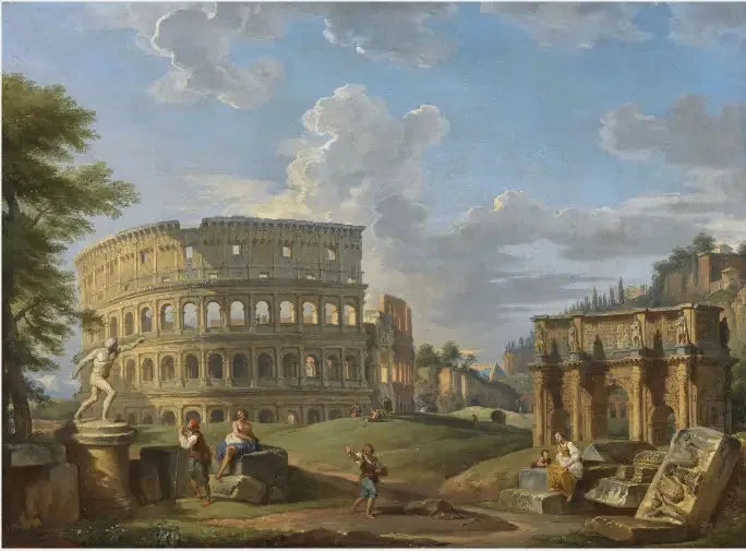 Landskap med Colosseum og Konstantinsbuen, Roma - Giovanni Paolo Panini

Source:
Paysage avec le Colisée et l'Arc de Constantin, Rome - Giovanni Paolo Panini