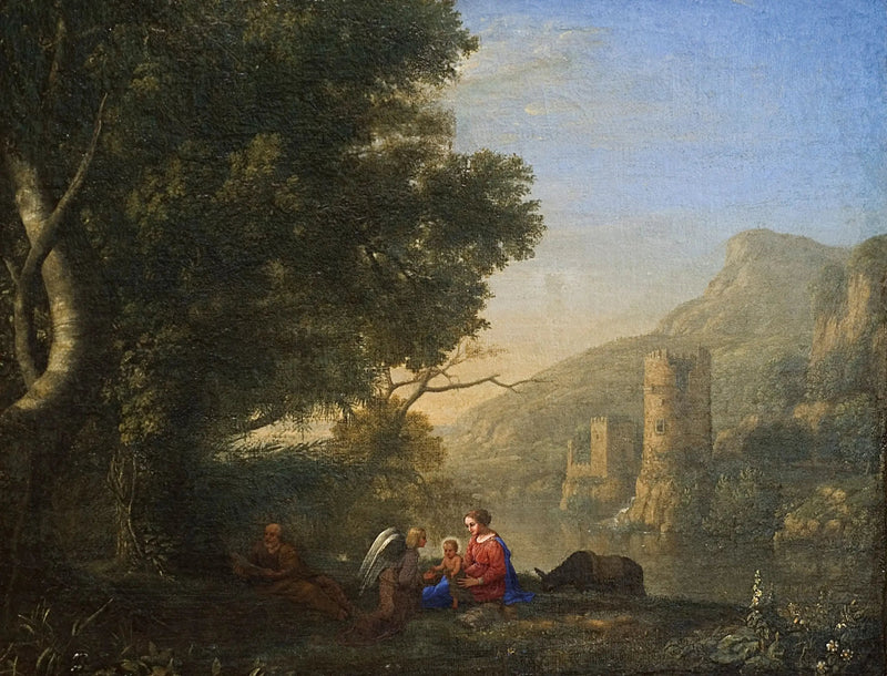 Landskap med hvile under flukten til Egypt - Claude Lorrain