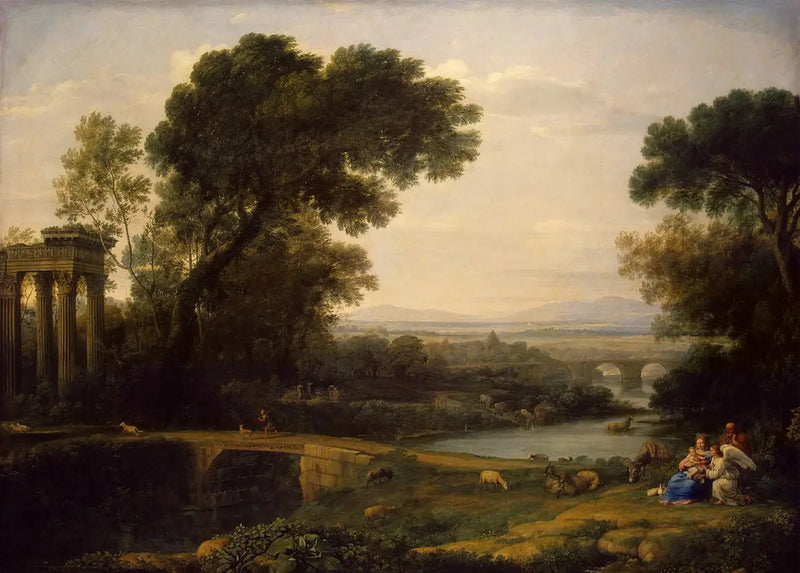 Landskap med hvile under flukten til Egypt - Claude Lorrain