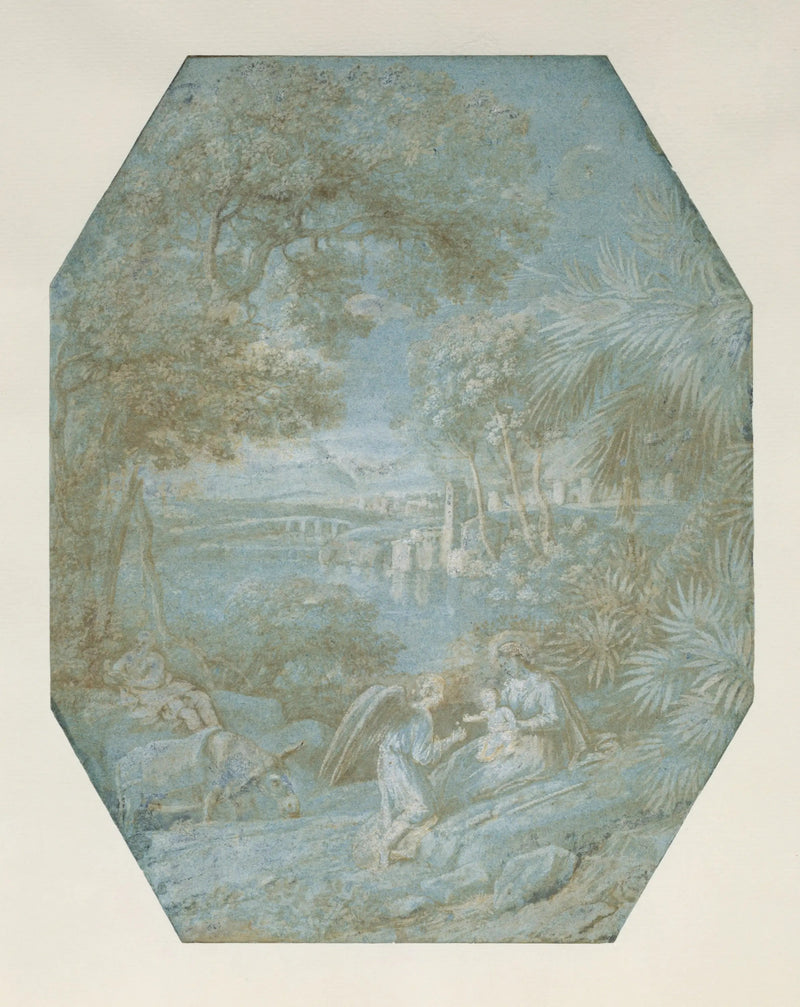 Landskap med hvile under flukten til Egypt - Claude Lorrain