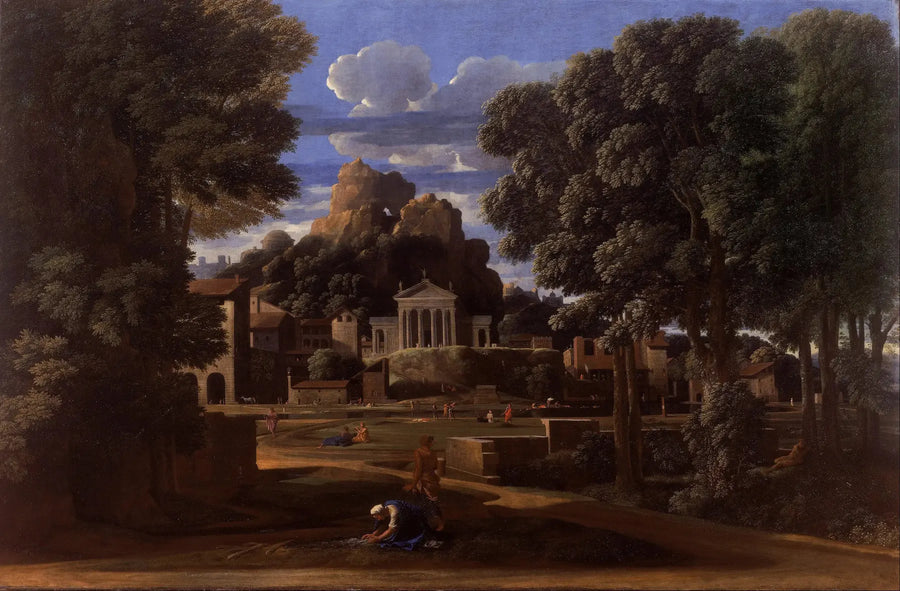 Landskap med asken til Phocion - Nicolas Poussin