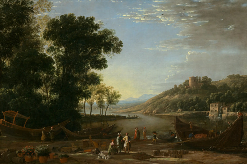 Landskap med handelsmenn - Claude Lorrain