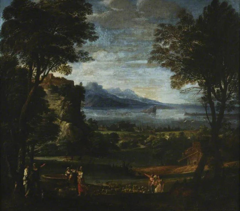 Landskap med jentene til Jethrow ved brønnen - Domenichino
