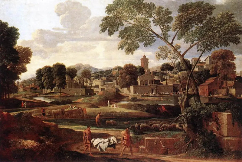 Landskap med Phocions begravelse - Nicolas Poussin