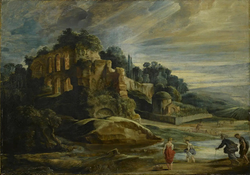 Landskap med ruinene av Palatinerhøyden - Peter Paul Rubens