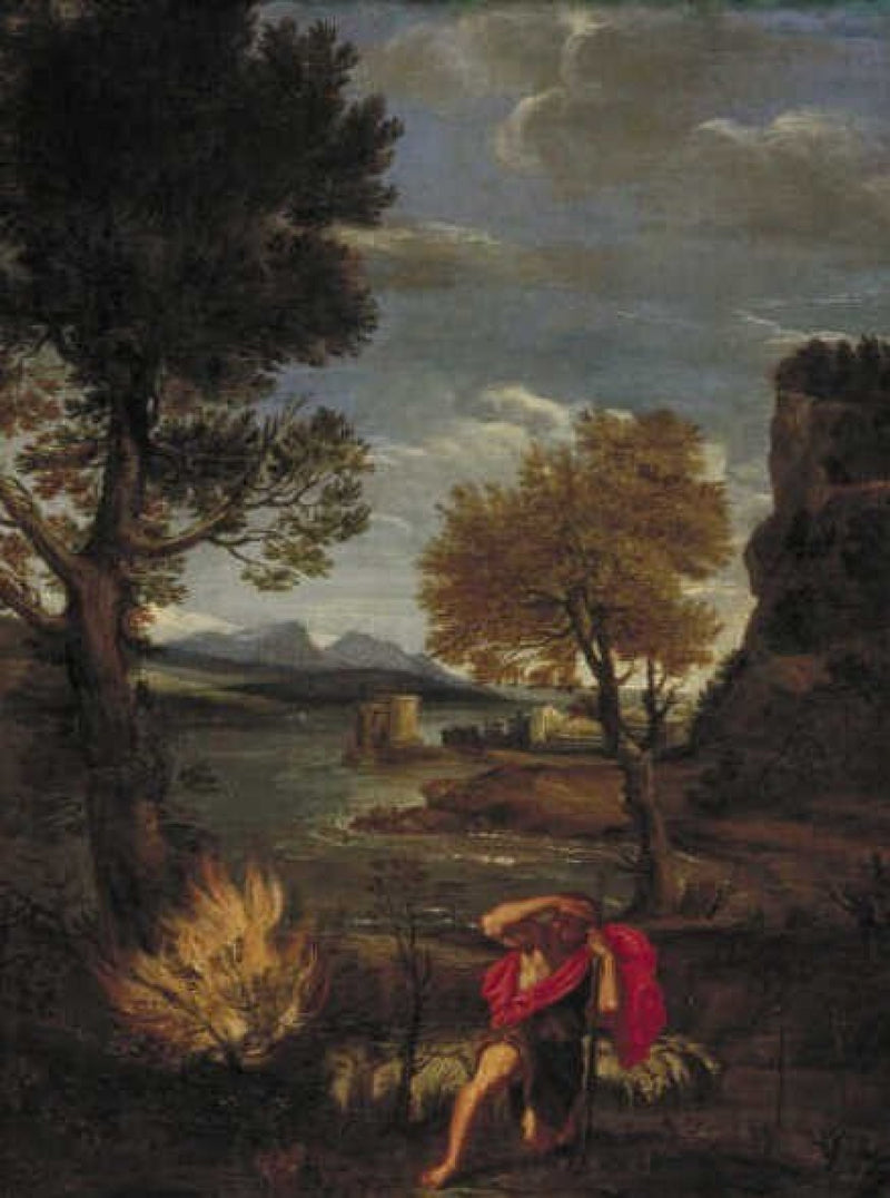  Landskap med Moses og den brennende busk - Domenichino
