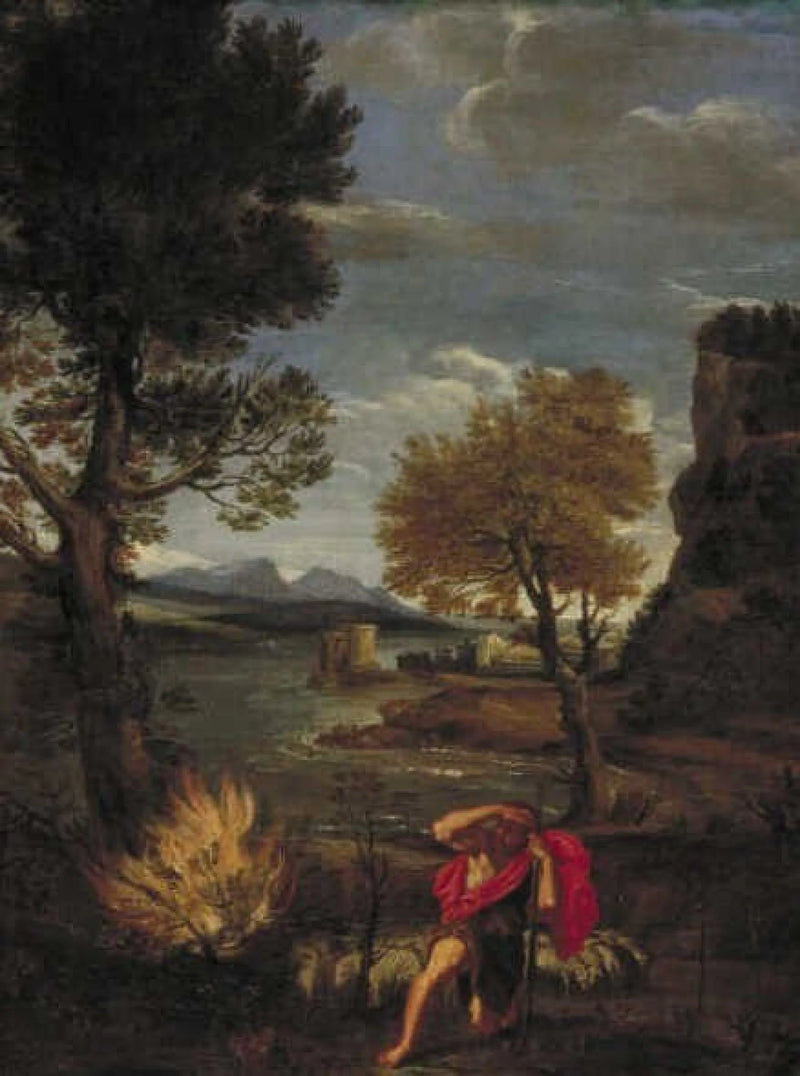  Landskap med Moses og den brennende busk - Domenichino
