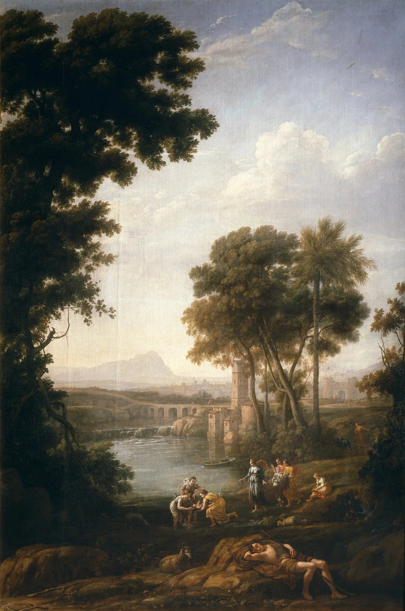 Landskap med Moses reddet fra Nilens vann - Claude Lorrain