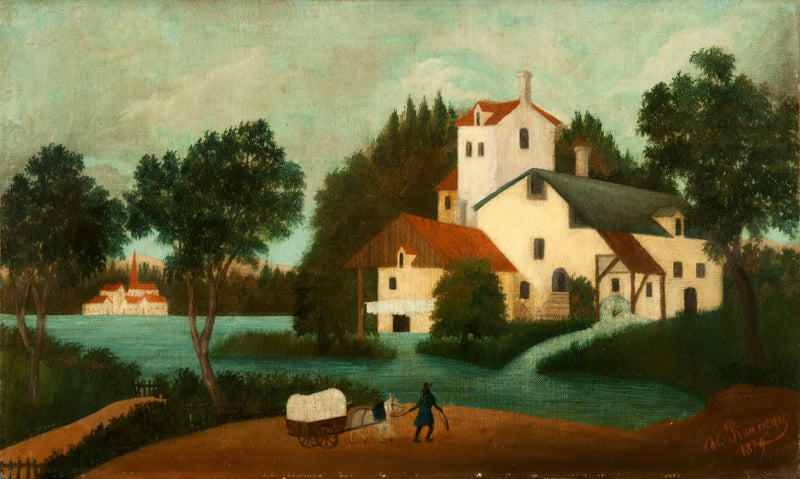 Landskap med vannmølle - Henri Rousseau